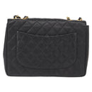 CHANEL Matelasse 30 Chain Shoulder Bag Caviar Skin Black Gold CC Auth ka350A-3