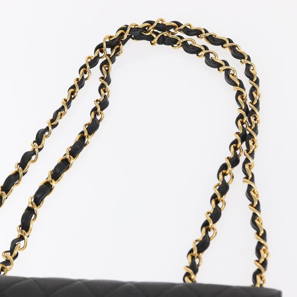 CHANEL Matelasse 30 Chain Shoulder Bag Caviar Skin Black Gold CC Auth ka350A