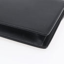 GUCCI Clutch Bag Leather Black Gold Auth ka351-15