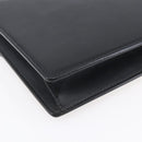 GUCCI Clutch Bag Leather Black Gold Auth ka351-16