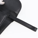 GUCCI Clutch Bag Leather Black Gold Auth ka351-8