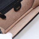 GUCCI Clutch Bag Leather Black Gold Auth ka351-10