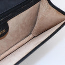 GUCCI Clutch Bag Leather Black Gold Auth ka351-20