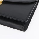 GUCCI Clutch Bag Leather Black Gold Auth ka351-7