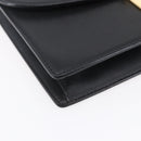 GUCCI Clutch Bag Leather Black Gold Auth ka351-14