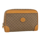 GUCCI Micro GG Supreme Clutch Bag PVC Beige Gold Auth ka3514-1