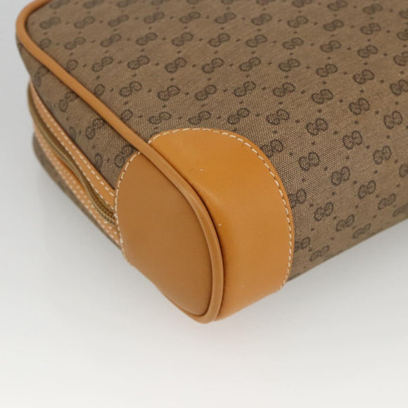GUCCI Micro GG Supreme Clutch Bag PVC Beige Gold Auth ka3514