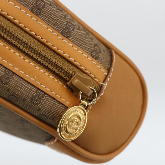 GUCCI Micro GG Supreme Clutch Bag PVC Beige Gold Auth ka3514