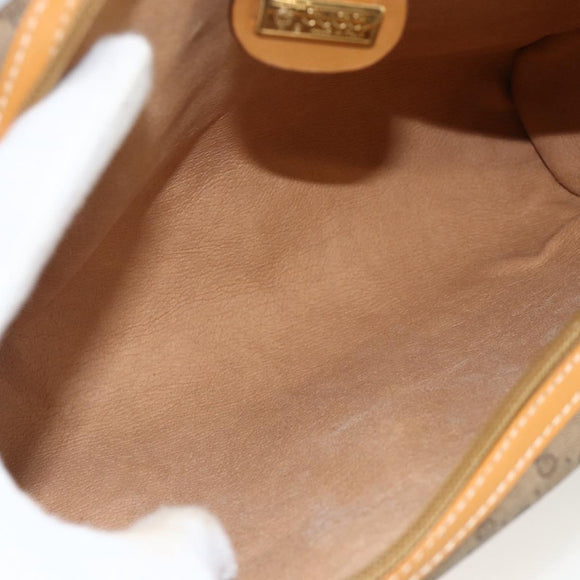 GUCCI Micro GG Supreme Clutch Bag PVC Beige Gold Auth ka3514
