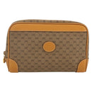 GUCCI Micro GG Supreme Clutch Bag PVC Beige Gold Auth ka3514-2