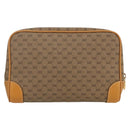 GUCCI Micro GG Supreme Clutch Bag PVC Beige Gold Auth ka3514-3