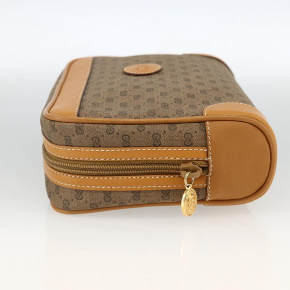GUCCI Micro GG Supreme Clutch Bag PVC Beige Gold Auth ka3514