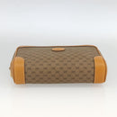 GUCCI Micro GG Supreme Clutch Bag PVC Beige Gold Auth ka3514-7