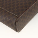 CELINE Macadam Canvas Vanity Hand Bag PVC Leather Brown Gold Auth ka3516-13