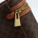 CELINE Macadam Canvas Vanity Hand Bag PVC Leather Brown Gold Auth ka3516-14