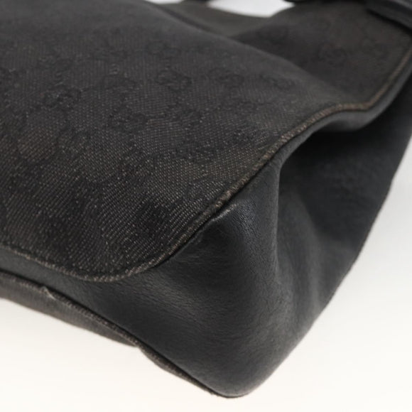 GUCCI GG Canvas Shoulder Bag Black 101971 Auth ka3517