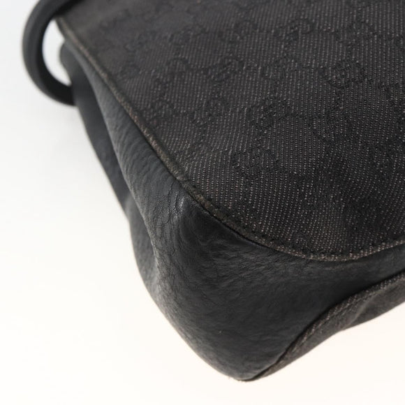 GUCCI GG Canvas Shoulder Bag Black 101971 Auth ka3517