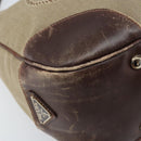 PRADA Shoulder Bag Canvas Beige Silver Auth ka3519-15