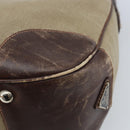 PRADA Shoulder Bag Canvas Beige Silver Auth ka3519-16