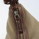 PRADA Shoulder Bag Canvas Beige Silver Auth ka3519-20