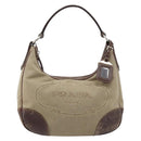 PRADA Shoulder Bag Canvas Beige Silver Auth ka3519-13