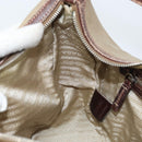 PRADA Shoulder Bag Canvas Beige Silver Auth ka3519-23