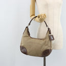 PRADA Shoulder Bag Canvas Beige Silver Auth ka3519-26