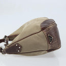 PRADA Shoulder Bag Canvas Beige Silver Auth ka3519-4