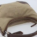 PRADA Shoulder Bag Canvas Beige Silver Auth ka3519-6