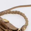 Miu Miu Matelasse Hand Bag Leather 2way Beige Gold Auth ka352-8