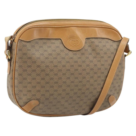 GUCCI Micro GG Supreme Shoulder Bag PVC Beige Gold 001 104 0558 Auth ka3520