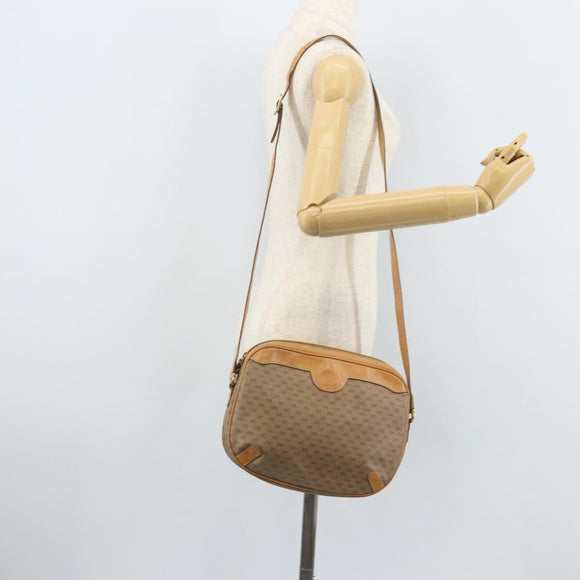 GUCCI Micro GG Supreme Shoulder Bag PVC Beige Gold 001 104 0558 Auth ka3520