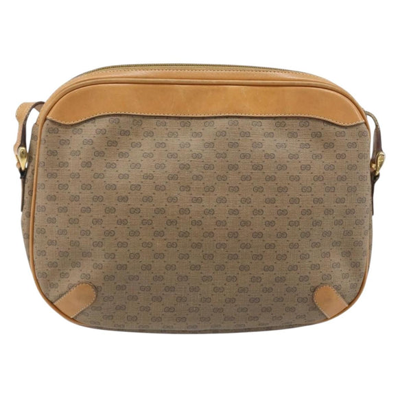 GUCCI Micro GG Supreme Shoulder Bag PVC Beige Gold 001 104 0558 Auth ka3520