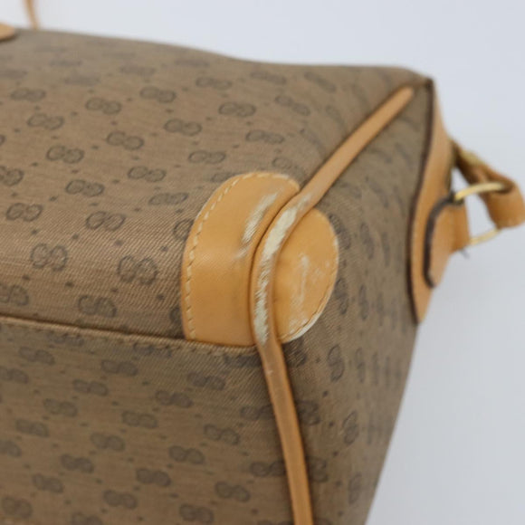 GUCCI Micro GG Supreme Shoulder Bag PVC Beige Gold Auth ka3521