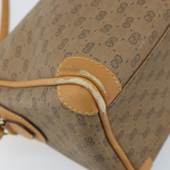 GUCCI Micro GG Supreme Shoulder Bag PVC Beige Gold Auth ka3521