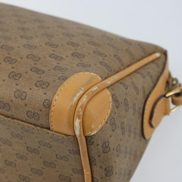 GUCCI Micro GG Supreme Shoulder Bag PVC Beige Gold Auth ka3521