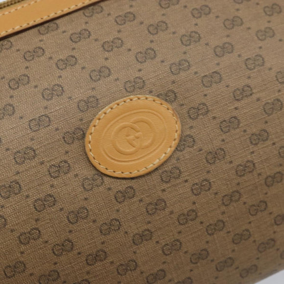 GUCCI Micro GG Supreme Shoulder Bag PVC Beige Gold Auth ka3521