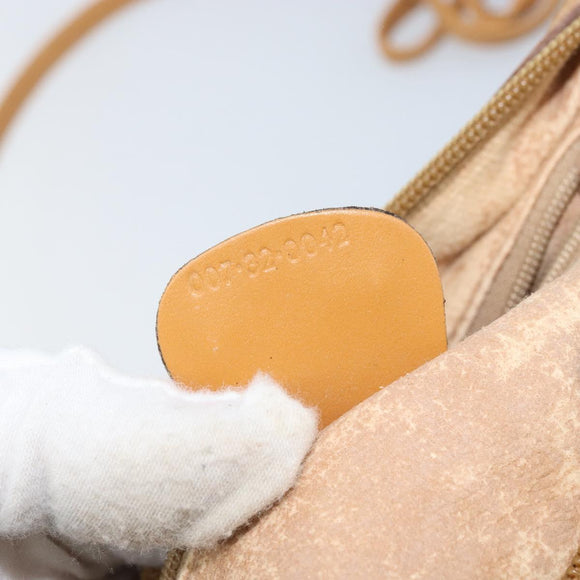 GUCCI Micro GG Supreme Shoulder Bag PVC Beige Gold Auth ka3521