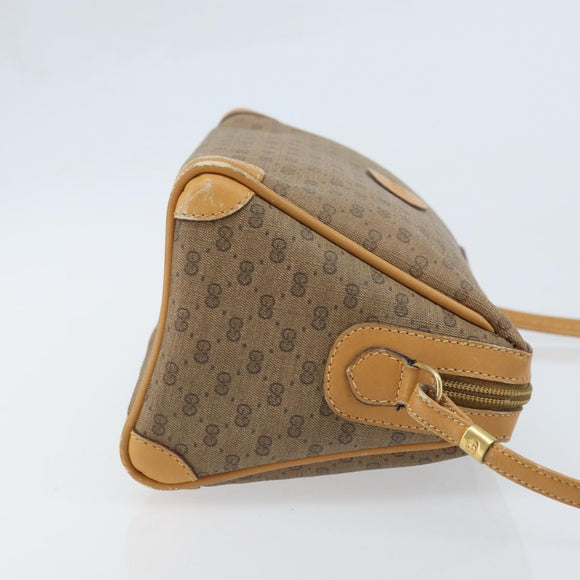 GUCCI Micro GG Supreme Shoulder Bag PVC Beige Gold Auth ka3521