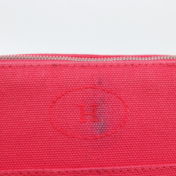 HERMES Bolide MM Pouch Canvas Red Silver Auth ka3522