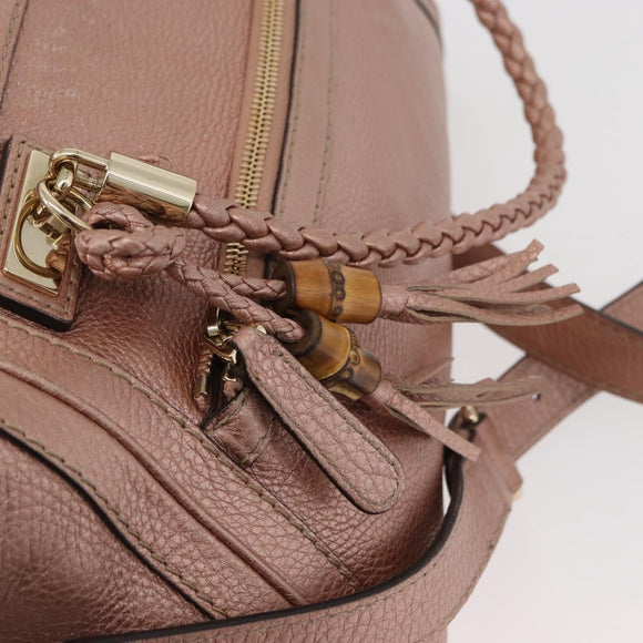 GUCCI Tote Bag Leather 2way Pink Gold 282300 Auth ka3524