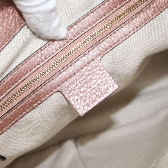 GUCCI Tote Bag Leather 2way Pink Gold 282300 Auth ka3524