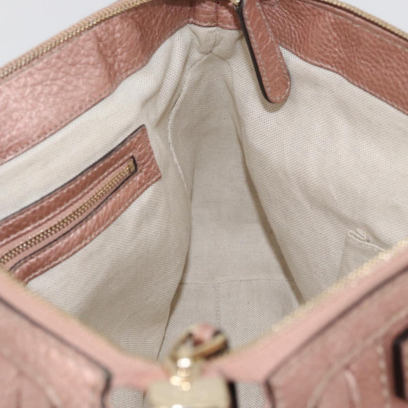 GUCCI Tote Bag Leather 2way Pink Gold 282300 Auth ka3524