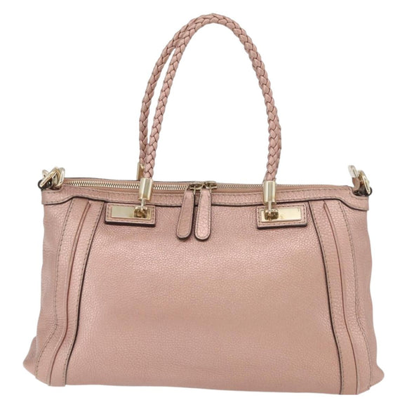 GUCCI Tote Bag Leather 2way Pink Gold 282300 Auth ka3524