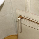 CELINE Hand Bag Leather 2way Beige Gold Auth ka3526-21