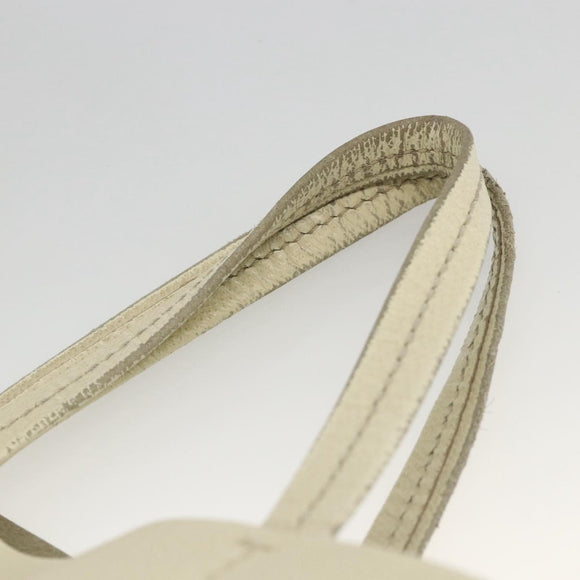CELINE Hand Bag Leather 2way Beige Gold Auth ka3526