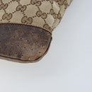 GUCCI GG Canvas Shoulder Bag Beige Silver 145857 Auth ka3527-16