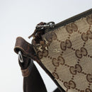 GUCCI GG Canvas Shoulder Bag Beige Silver 145857 Auth ka3527-18