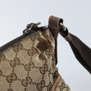 GUCCI GG Canvas Shoulder Bag Beige Silver 145857 Auth ka3527-9