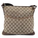 GUCCI GG Canvas Shoulder Bag Beige Silver 145857 Auth ka3527-13